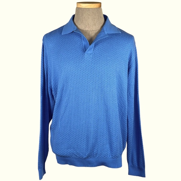 St. Croix Other - St. Croix Men’s Long Sleeve Polo Style Cashmere Blend Pullover Sweater Large EUC